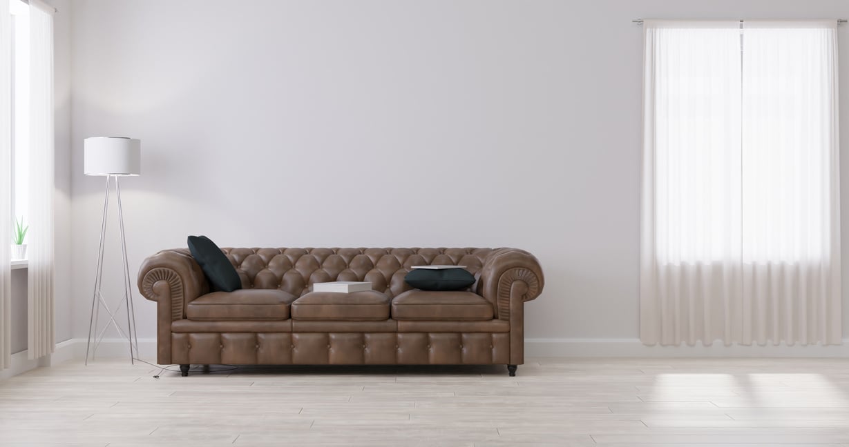 Leather Couch in Living Room 